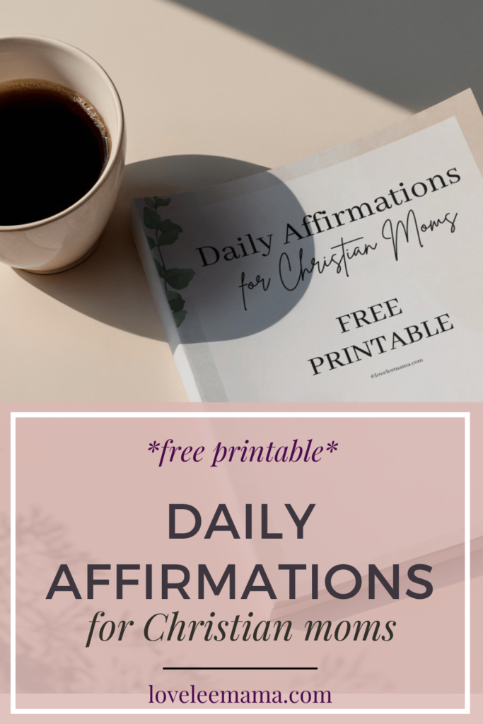 daily affirmations Pinterest image with coffee shadow daily affirmations Pinterest image with coffee shadow